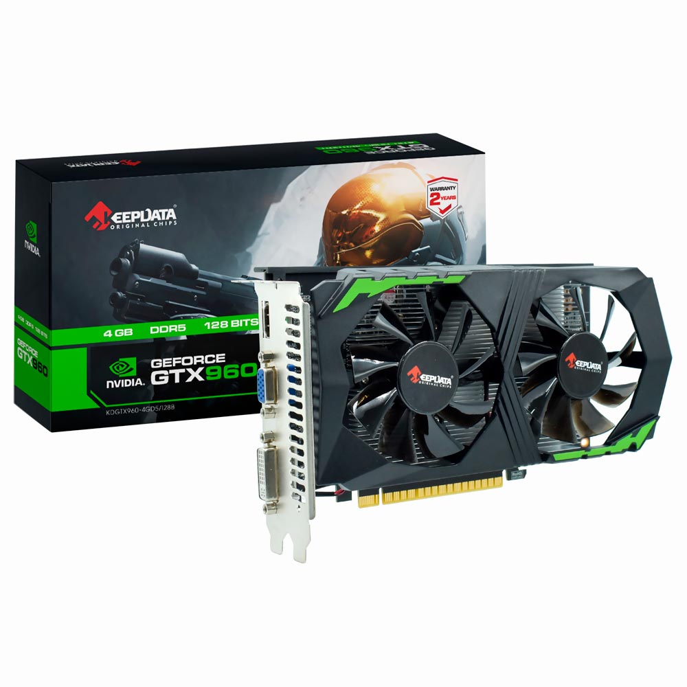 Foto do Produto Placa de Vídeo Keepdata 4GB GeForce GTX960 GDDR5 - KDGTX960-4GD5/128B