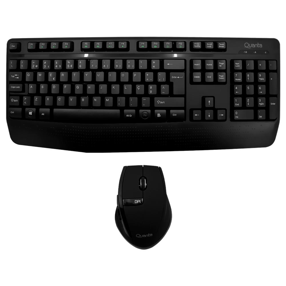 Foto do Produto Teclado + Mouse Quanta QTKTM12 Wireless / Portugues - Preto