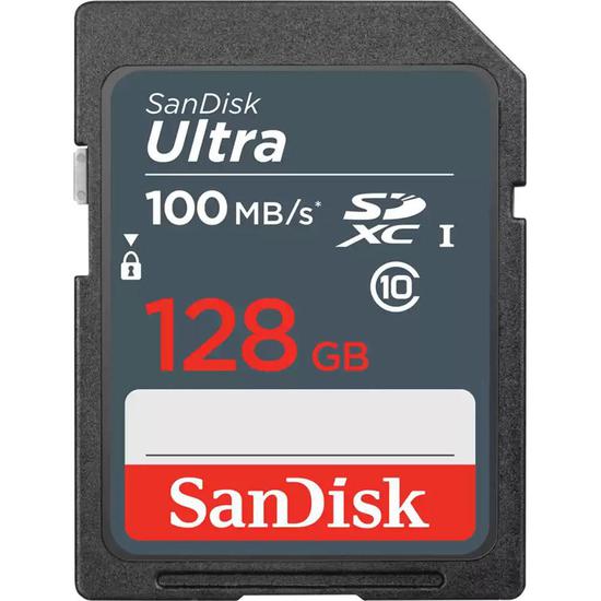 Foto do Produto Cartão de Memória Sandisk Ultra SDXC I 128GB Classe 10 100MB/s