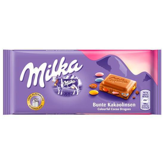 Foto do Produto Chocolate Milka Bunte Kakaolinsen 100G