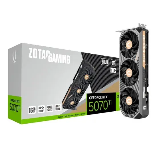 Foto do Produto Placa de Video 16GB EXP. GF-RTX5070TI Zotac Solid SFF OC ZT-B50710J3-10P