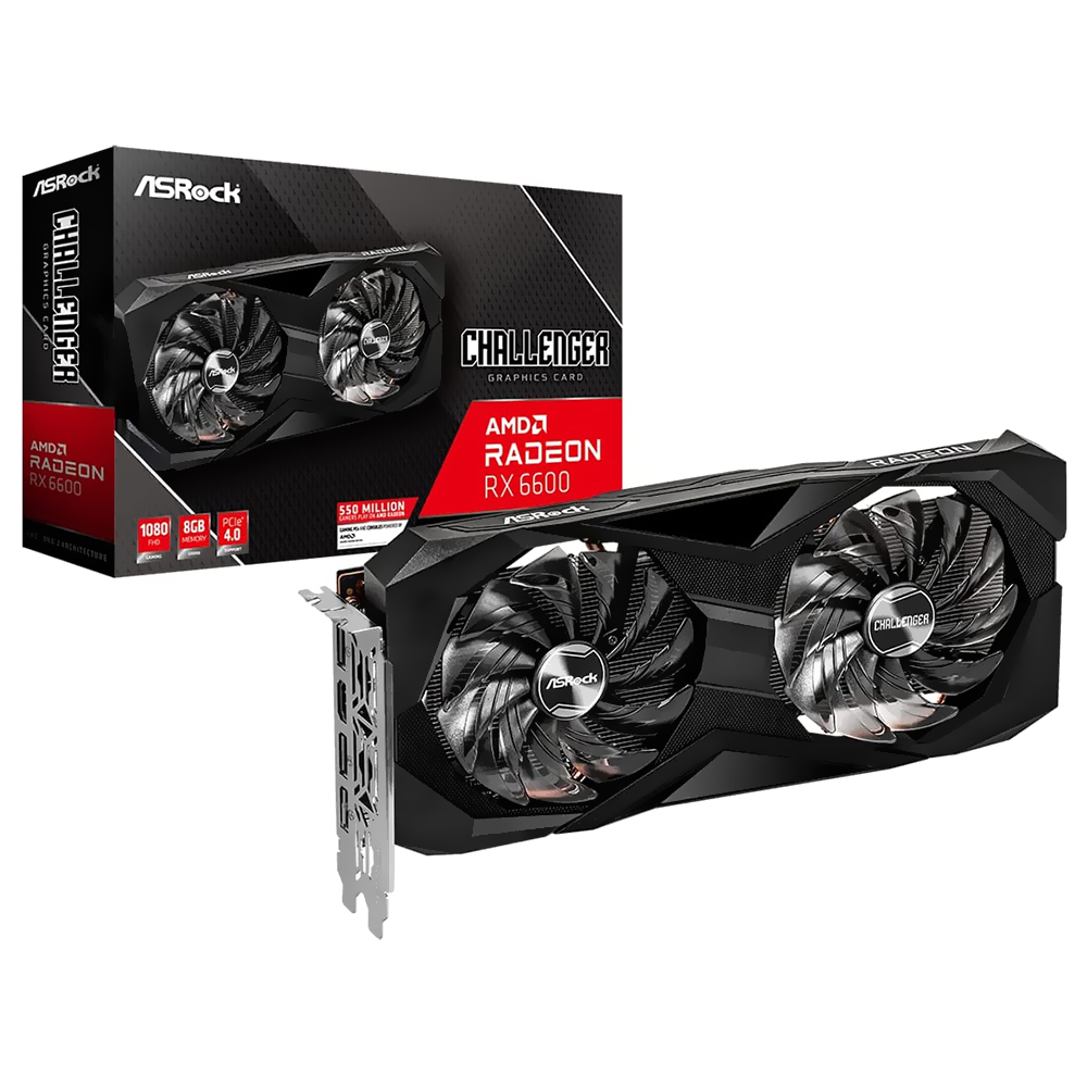 Foto do Produto Placa de Video ASRock Challenger 8GB Radeon RX6600 GDDR6 - 90-GA2RZZ-00UANH