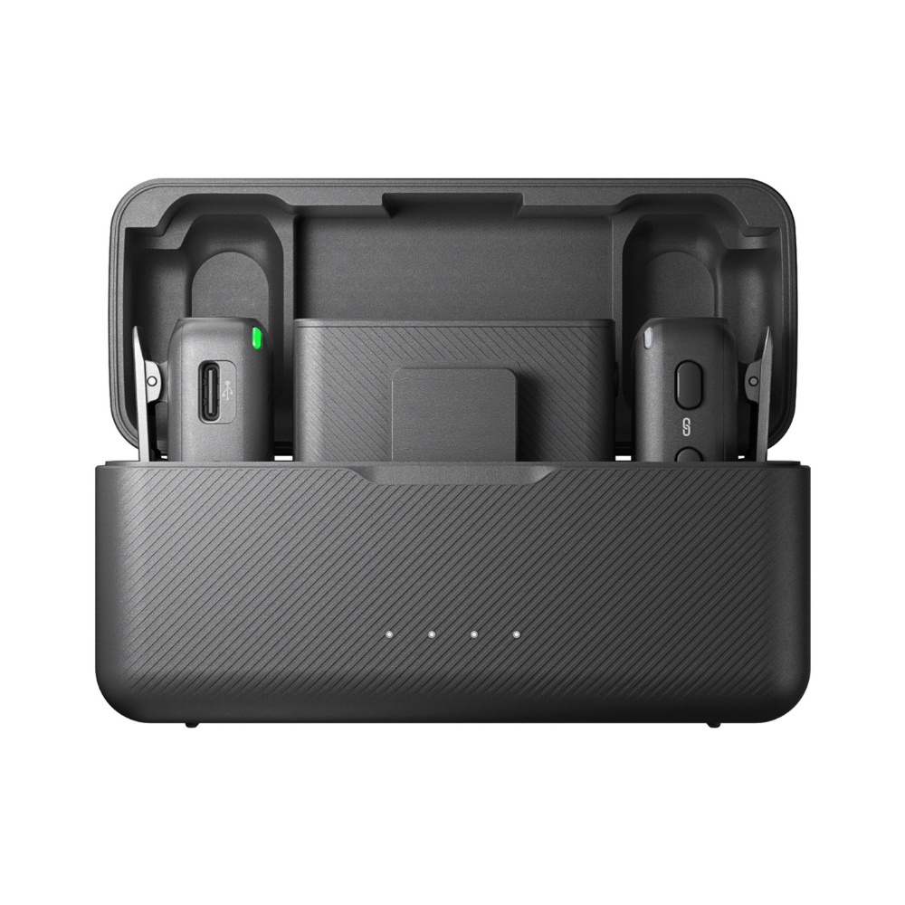 Foto do Produto Microfone Wireless DJI Mic 2 (2 TX + 1 RX + Charging Case) (FCC) - Black