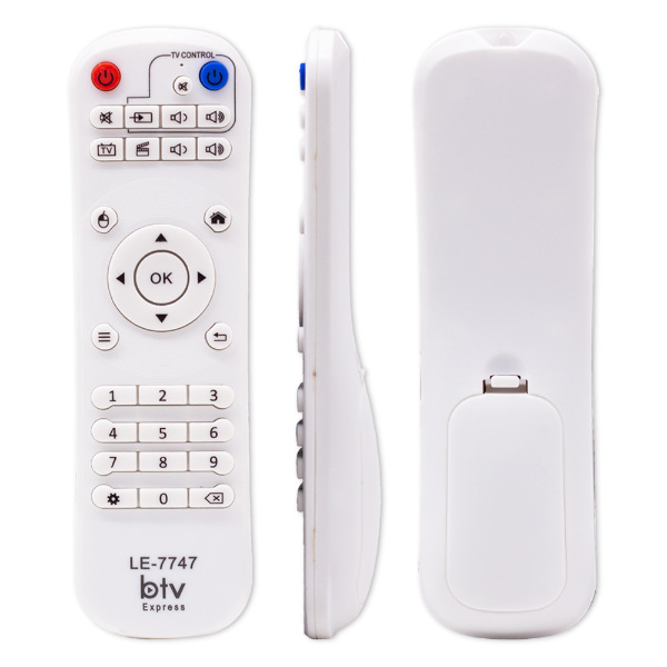 Foto do Produto Controle Remoto Para Receptor BTV Express LE-7747 / 2 Pilhas AAA (Nao Incluida) - Branco