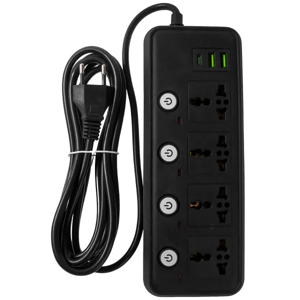 Foto do Produto Filtro de Linha Satellite A-R242U com 2 USB/4 Tomadas Universal - Preta