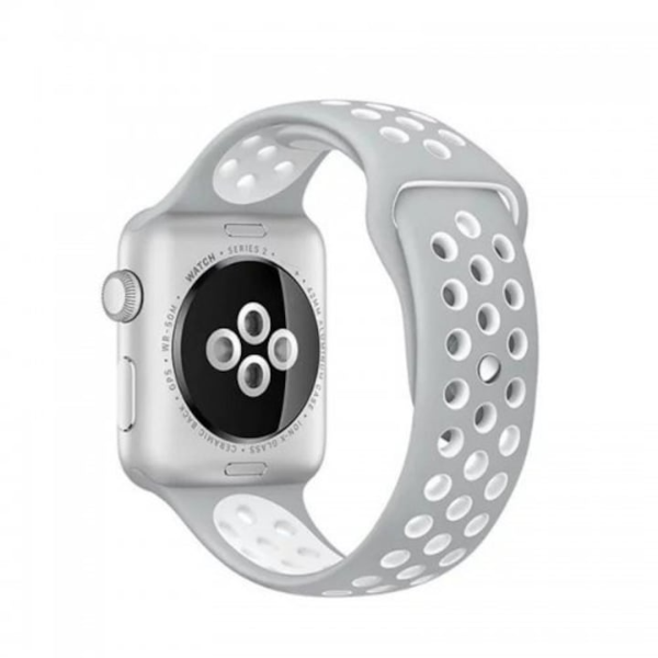 Foto do Produto Pulseira 4Life de Silicone Esportiva Nike para Apple Watch 42/44/45MM- Branco/Cinza