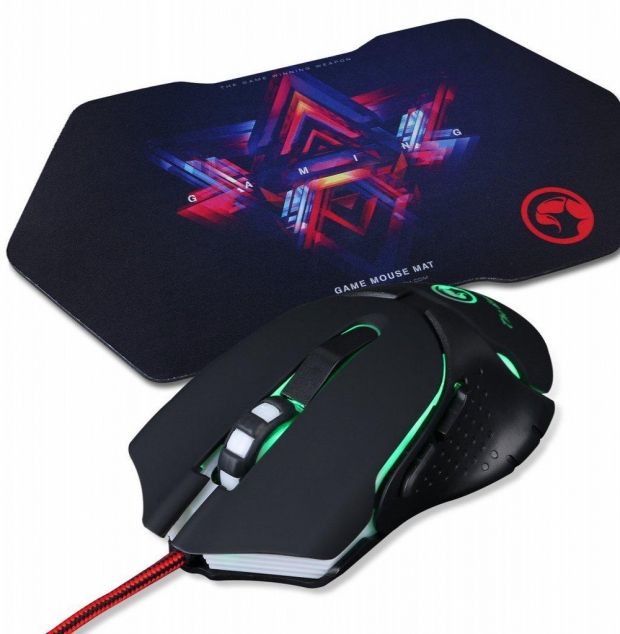 Foto do Produto MOUSE +MOUSEPAD MARVO M309+G7 GAMING PRETO