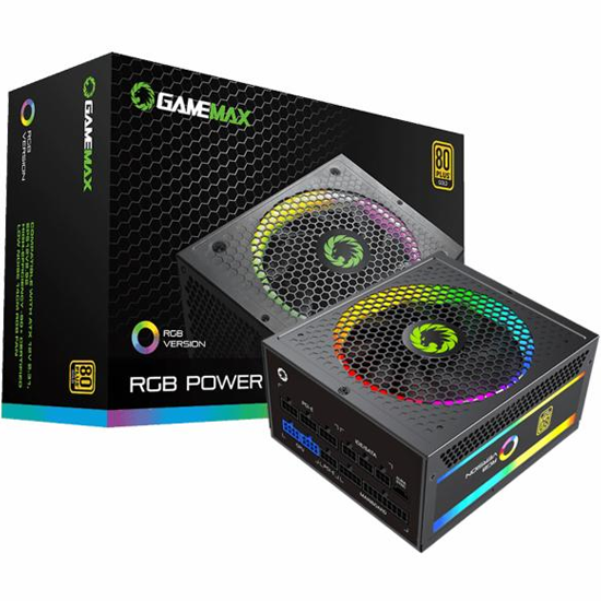 Foto do Produto Fonte Gamemax ATX RGB-1050 Pro 80 Plus Gold 1050W