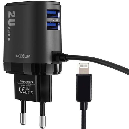 Foto do Produto Carregador Moxom MX-HC78 Bivolt - Cabo Lightning