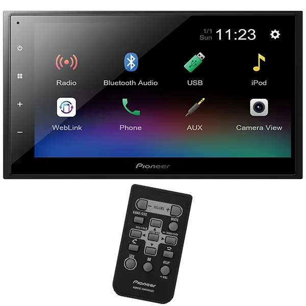 Foto do Produto Multimídia Receiver Pioneer DMH-A345BT de 6.8" com USB/Bluetooth/Rádio - Preto