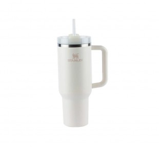 Foto do Produto GARRAFA TERMICA STANLEY QUENCHER H2.0 BRANCO 887ML C/TAMPA E CANUDO*