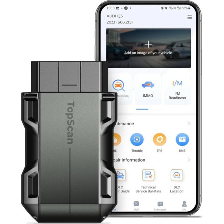 Foto do Produto SCANNER VEHICULAR BLUETOOTH ANDROID/IOS TOPSCAN TOPDON OBD2 scaner escaner