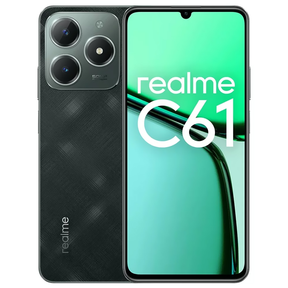 Foto do Produto Celular Realme C61 RMX3930 NFC 8GB de RAM / 256GB / Tela 6.74" / Dual Sim LTE - Dark Verde (Anatel)
