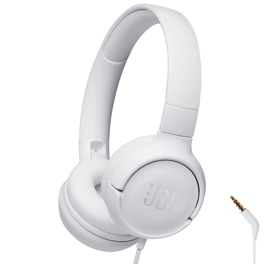 Foto do Produto Fone de Ouvido JBL Tune T500 Pure Bass / Com Fio - Branco