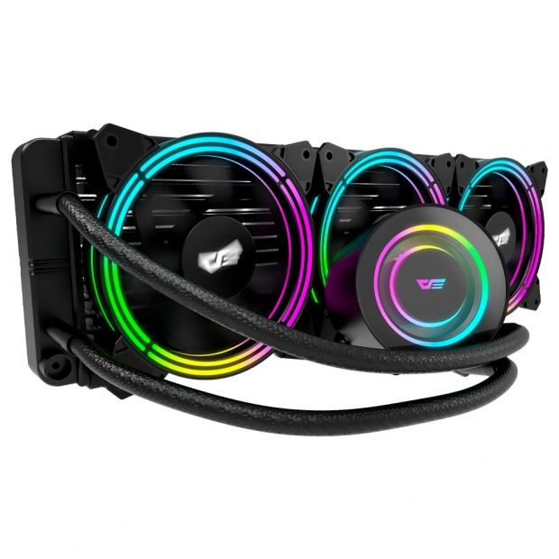 Foto do Produto Water Cooler CPU Aigo Darkflash Symphony TR360 Liquid, ARGB, Preto, 360MM, Intel 775/115X/1200/1366/1700/2011(V3), AMD AM2+/AM3+/AM4/AM5/FM2+
