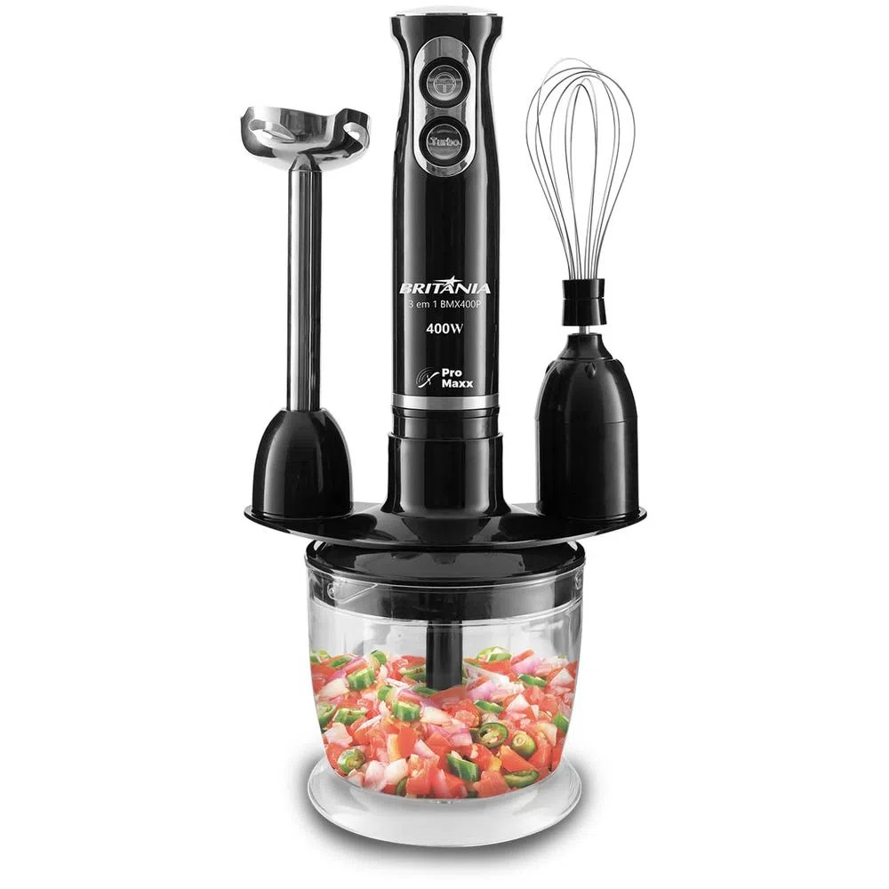Foto do Produto Mixer Britânia BMX400P - 400W - 3 em 1 - 220V - Preto