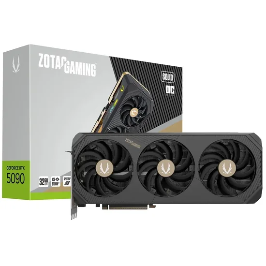 Foto do Produto Placa de Vídeo Zotac GeForce RTX5090 Solid OC 32GB GDDR7 PCI-Express