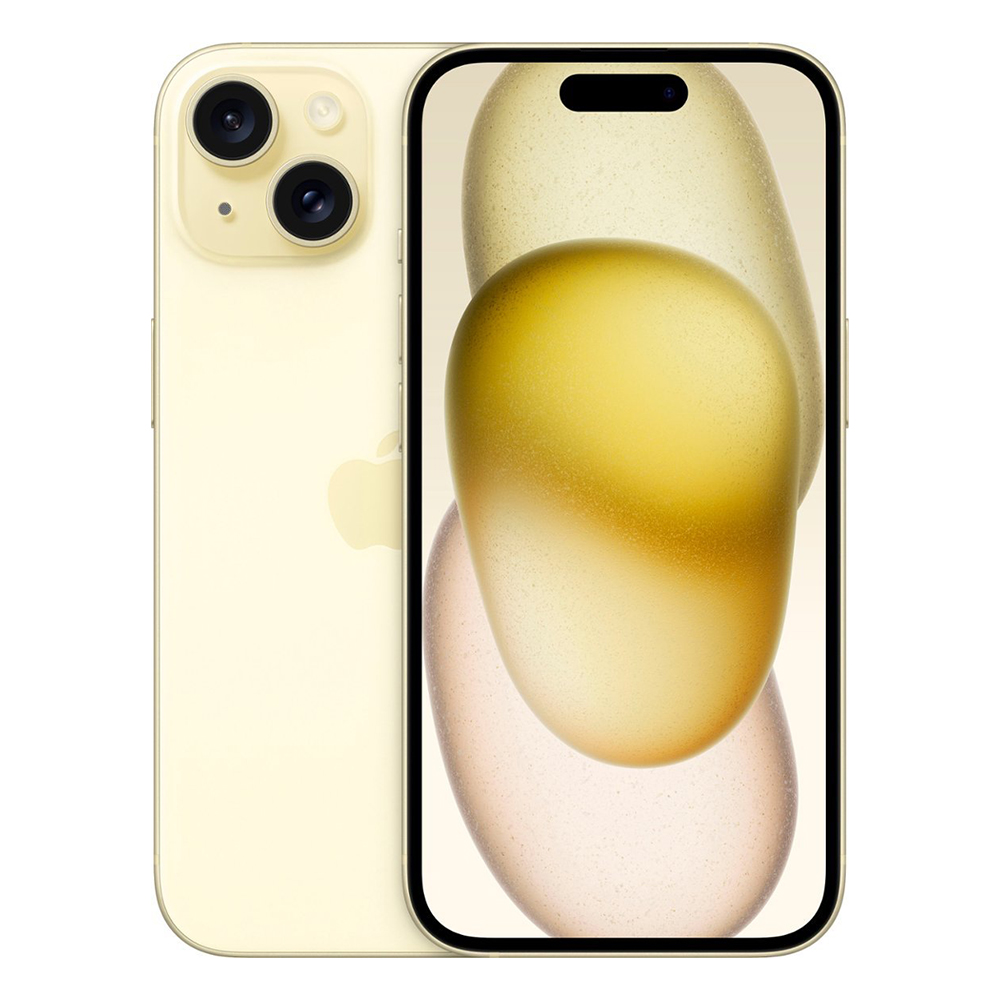 Foto do Produto Apple iPhone 15 128GB LL Tela Super Retina XDR 6.1 Dual Cam 48+12MP/12MP iOS 17 Yellow - SWAP 'Grade C' (eSIM)(1 Mês Garantia)