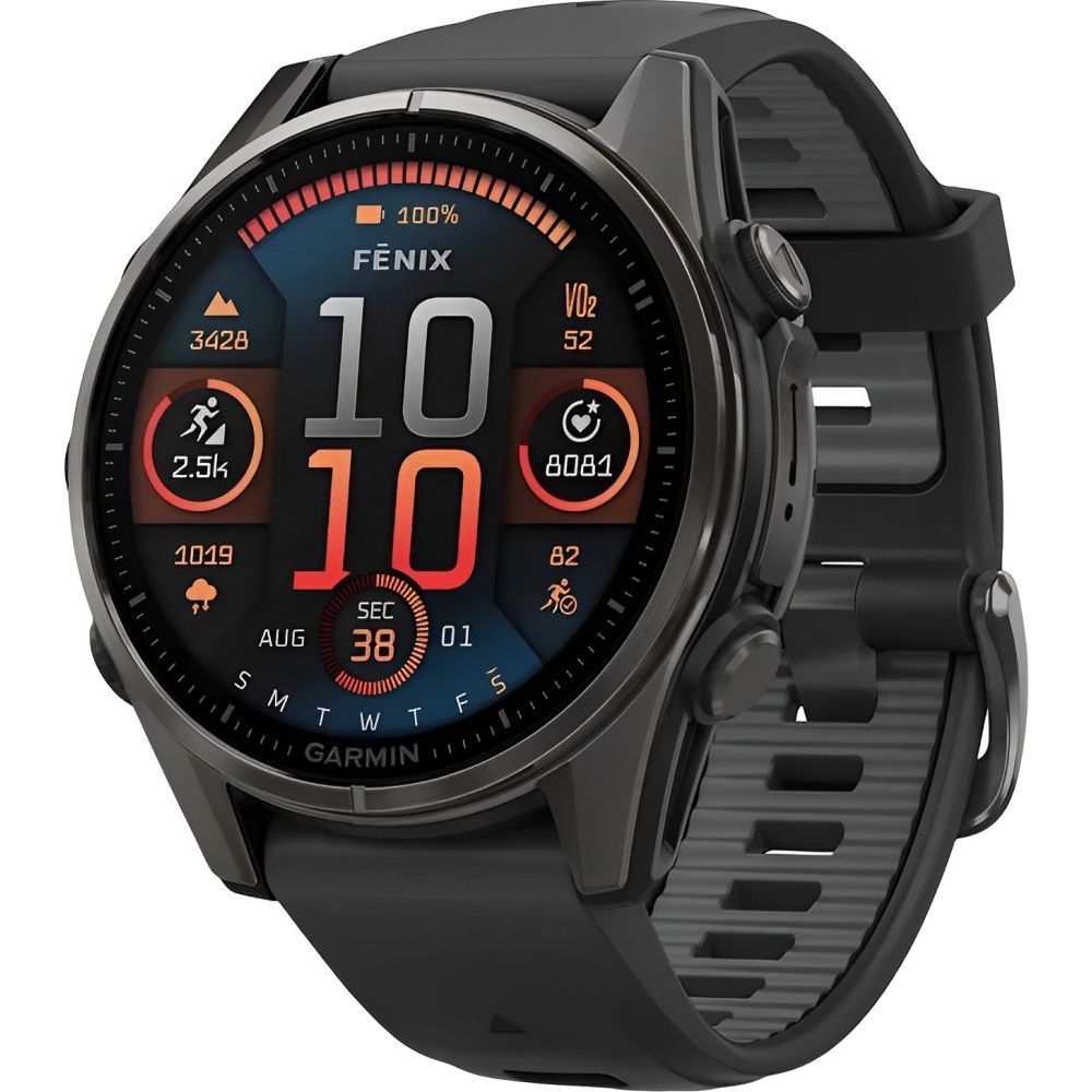 Foto do Produto Relógio GPS Garmin Fenix 8 43mm AMOLED Sapphire - Titanium Black/Gray (010-02903-20)