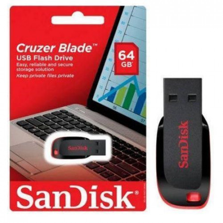 Foto do Produto PENDRIVE SANDISK CRUZER BLADE Z50 64GB