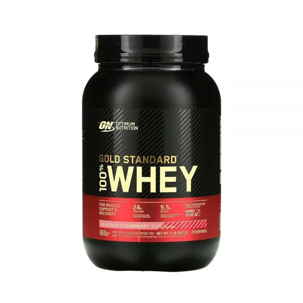 Foto do Produto OPTIMUM NUTRITION WHEY PROTEIN STRAWBERRY PLASTICO 907 G S/C