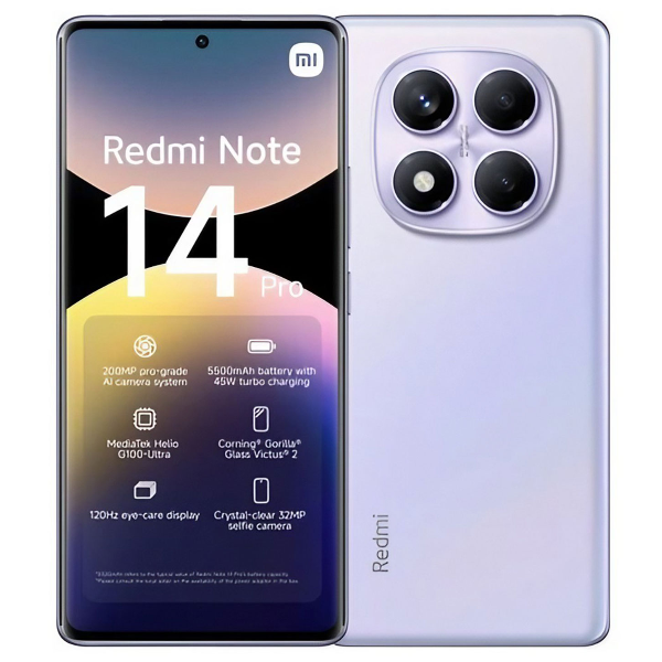 Foto do Produto Smartphone Xiaomi Redmi Note 14 Pro 4G 256GB 8GB RAM DS - Purple Global