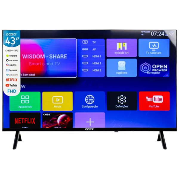 Foto do Produto TV Coby 43" LED Smart CY3359-43FL FHD/Android