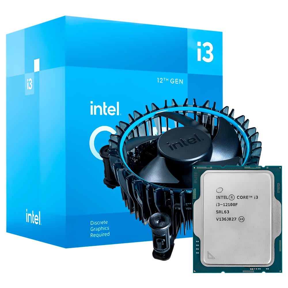 Foto do Produto Processador Intel Core i3 12100F Socket LGA 1700 / 3.30GHz / 12MB