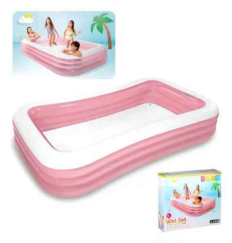 Foto do Produto INTEX PISCINA 58487 HINCHABLE RECTANGULAR ROSA 1050L