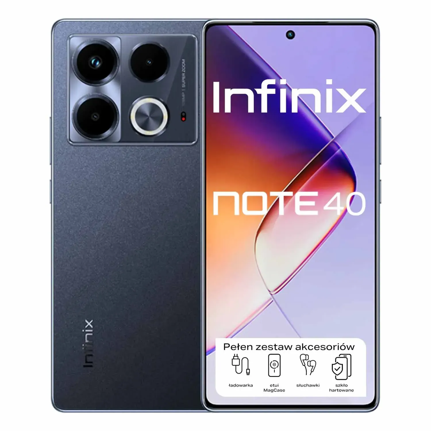 Foto do Produto INFINIX CEL NOTE 40 X6852 6.78" 5G DS + MAGPAD 15W 8/256GB BLACK