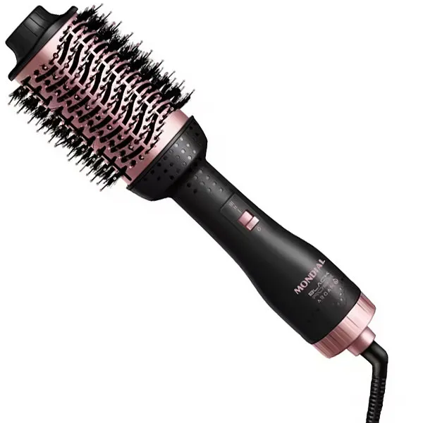 Foto do Produto Escova Elétrica Mondial Black Rose Argan ES-14 com 1.200 watts Bivolt - Preto/Rose Gold