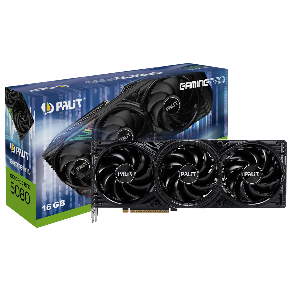 Foto do Produto Placa de Video Palit Gaming Pro 16GB GeForce RTX5080 GDDR7 - NE75080019T2-GB2031A