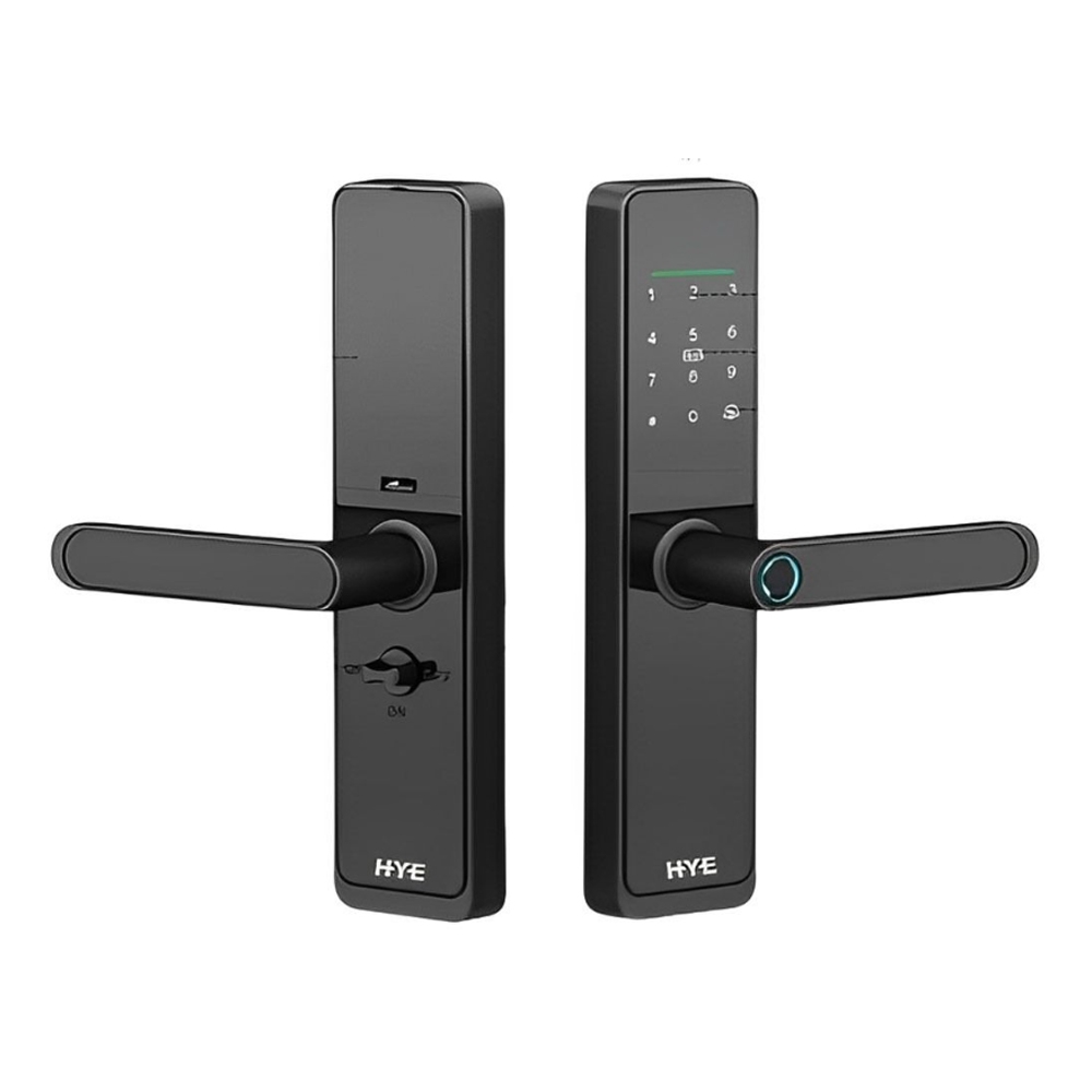 Foto do Produto Fechadura Elétrica Hye HYE-630A - Impressão Digital/Código Secreto/Aplicativo - Preto