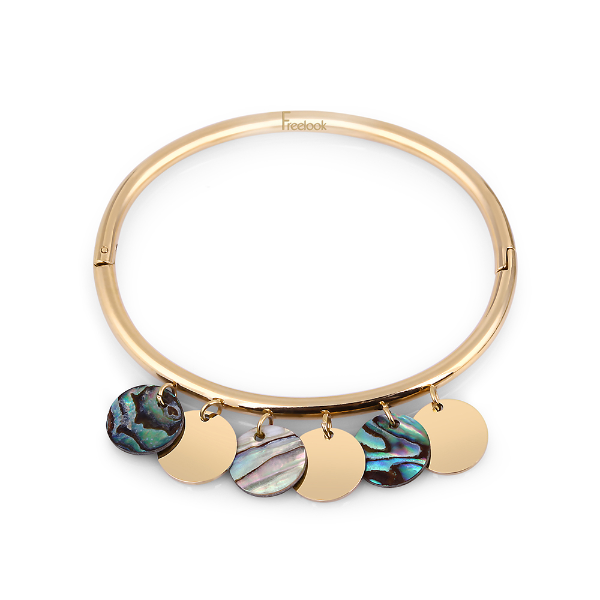 Foto do Produto Pulseira Feminina Freelook FRJ.3.3011-3 de aço inoxidável - Dourado