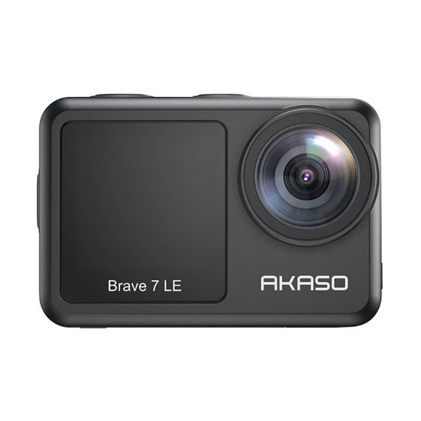 Foto do Produto Camera de Video Akaso Brave 7 LE Camera de Ação Esportiva Prova Dágua IPX7 20MP / 4K Ultra HD / 2 Baterias / EIS2.0/ 2 Display - Preto
