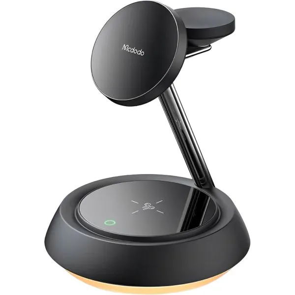 Foto do Produto MCDODO CARGADOR WIRELESS CH-495 MAGNETIC 3EN1 15W CABLE USB-C/C BLACK