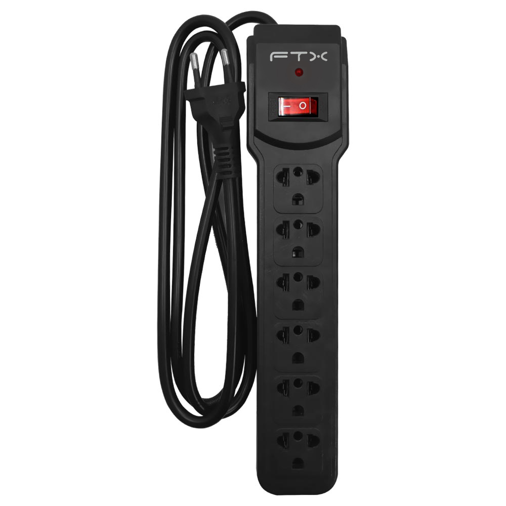 Foto do Produto Filtro de Linha FTX1079 6 Tomadas - Preto
