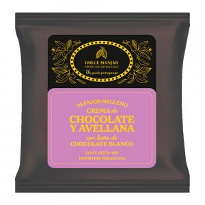 Foto do Produto Alfajor Artesanal Dulce Manjar Recheado Nutella Cobertura Chocolate Branco 80G
