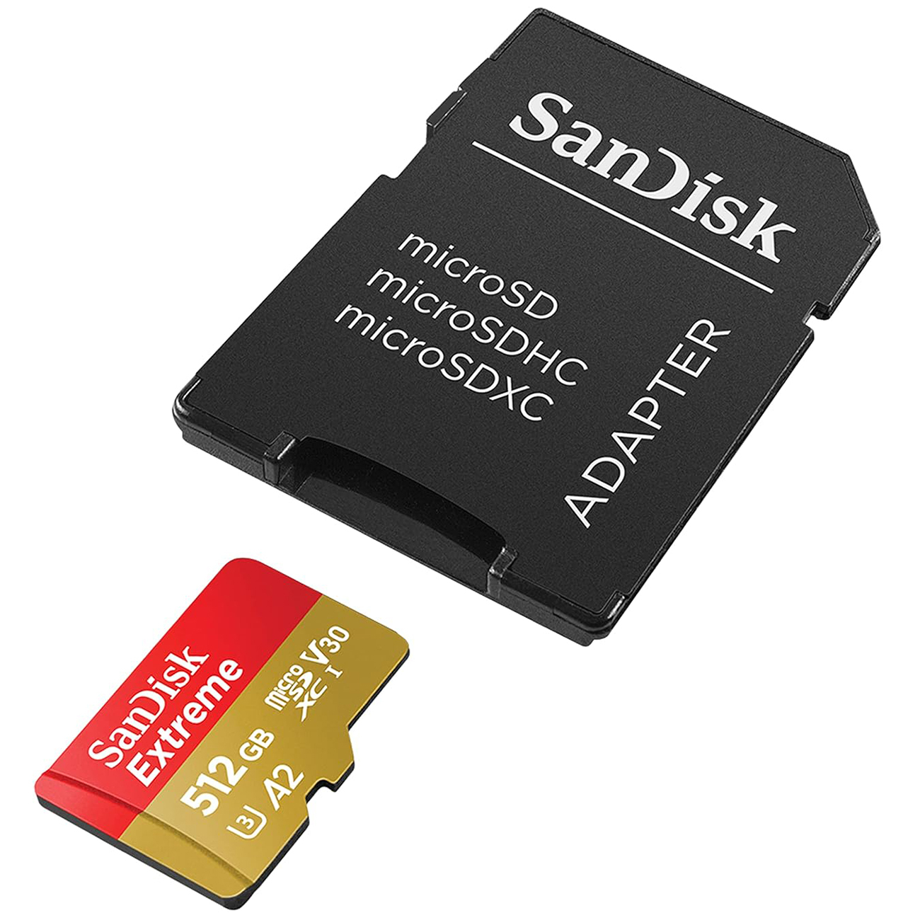 Foto do Produto Cartão de Memória Sandisk Extreme SDSQXAV-512G-GN6MA - 512GB - Micro SD com Adaptador - 190Mb/s