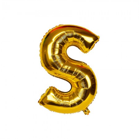 Foto do Produto Balao Letra S Dourado 16 Polegadas
