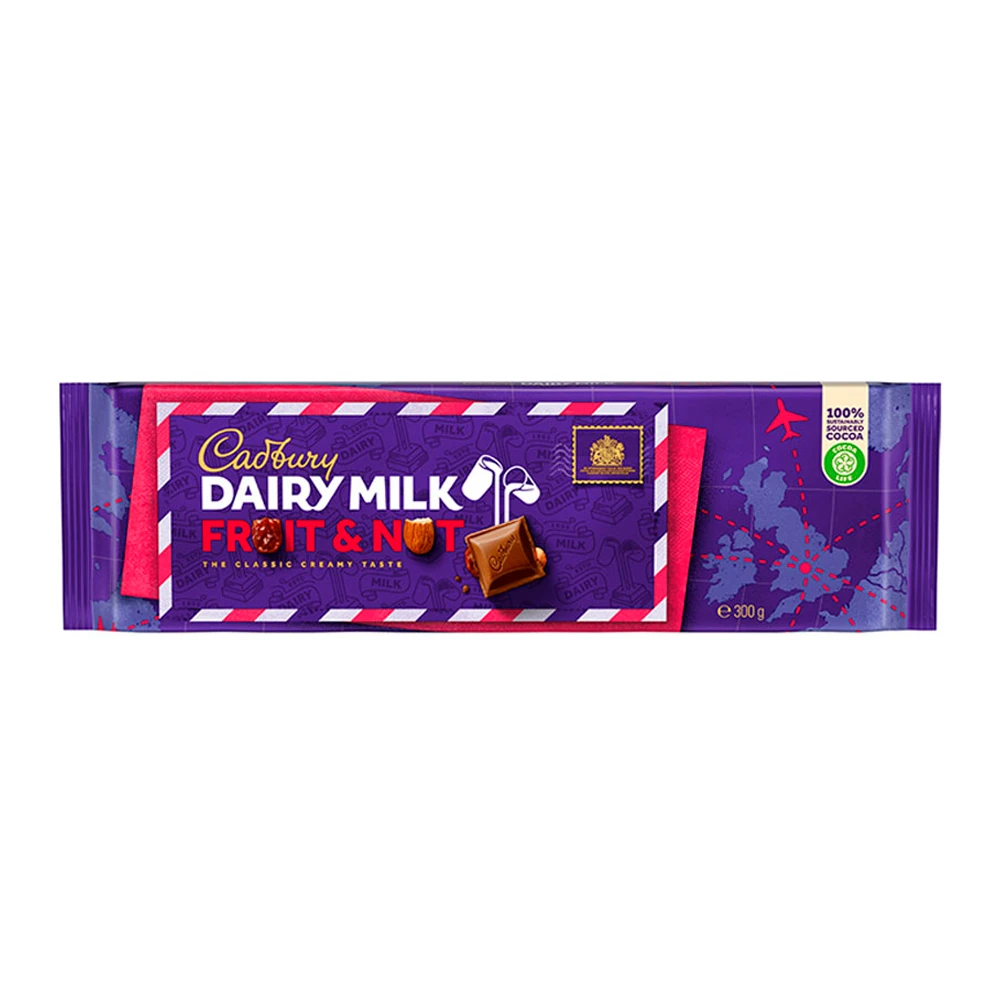 Foto do Produto Barra Chocolate Cadbury Dairy Milk Fruit Nut 300G