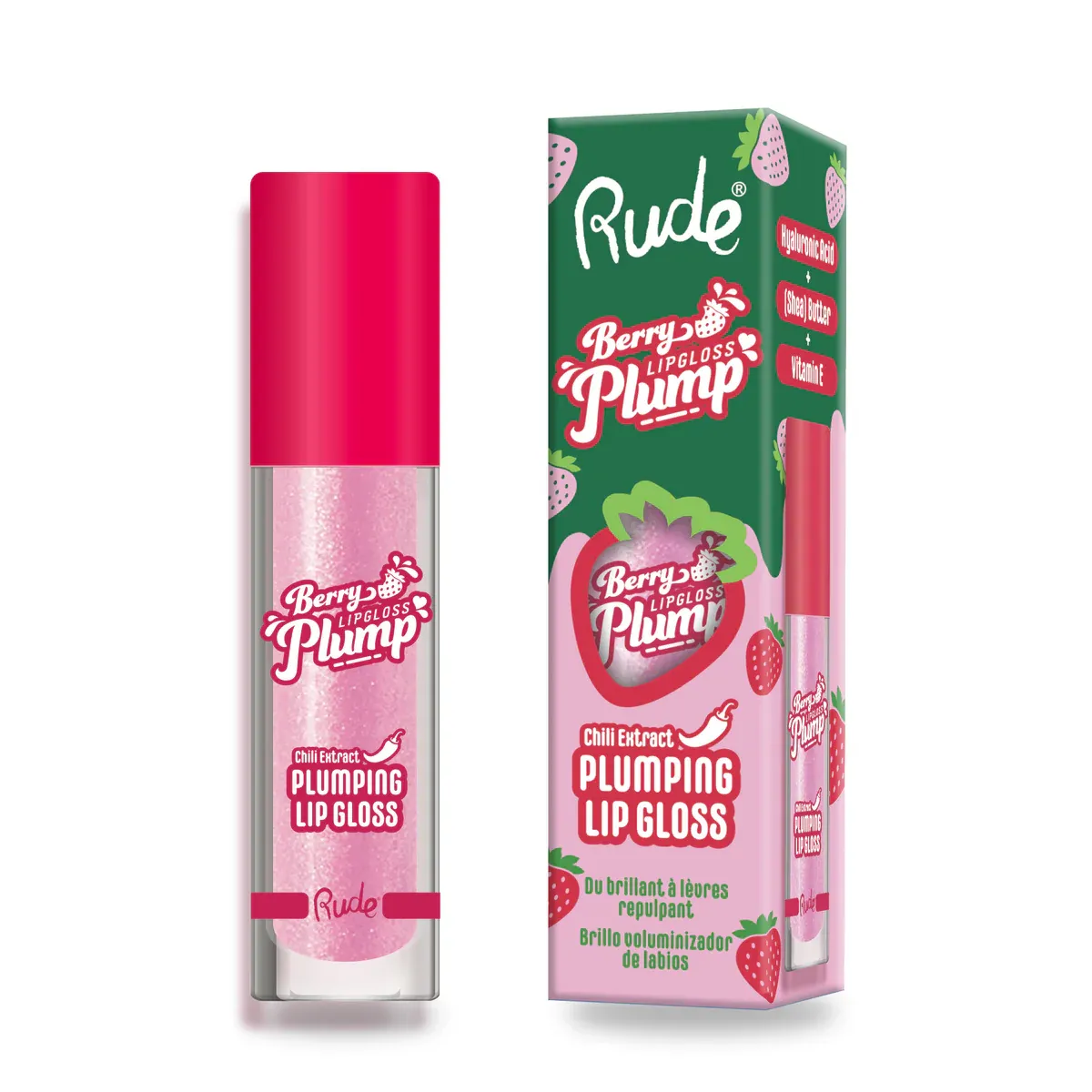Foto do Produto RUDE LABIAL BERRY PLUMP LIP GLOSS PINK SUGAR