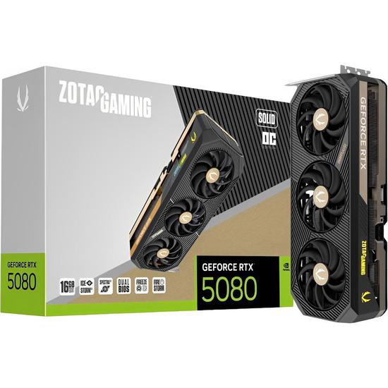 Foto do Produto Placa de Vídeo Zotac GeForce RTX5080 Solid OC 16GB GDDR7 PCI-Express