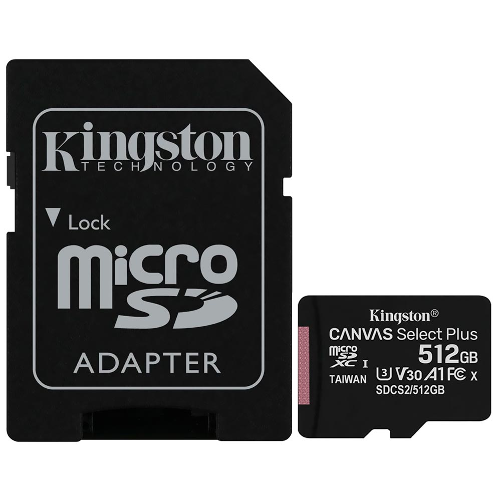 Foto do Produto Cartao de Memoria Micro SD Kingston Canvas Select Plus 512GB