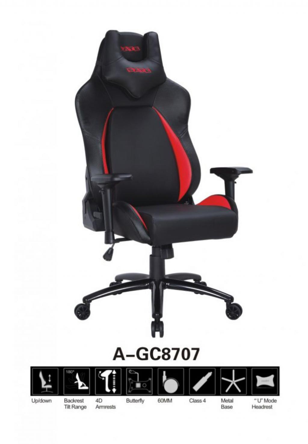 Foto do Produto Cadeira Gamer Satellite A-GC8707 Preto/Red