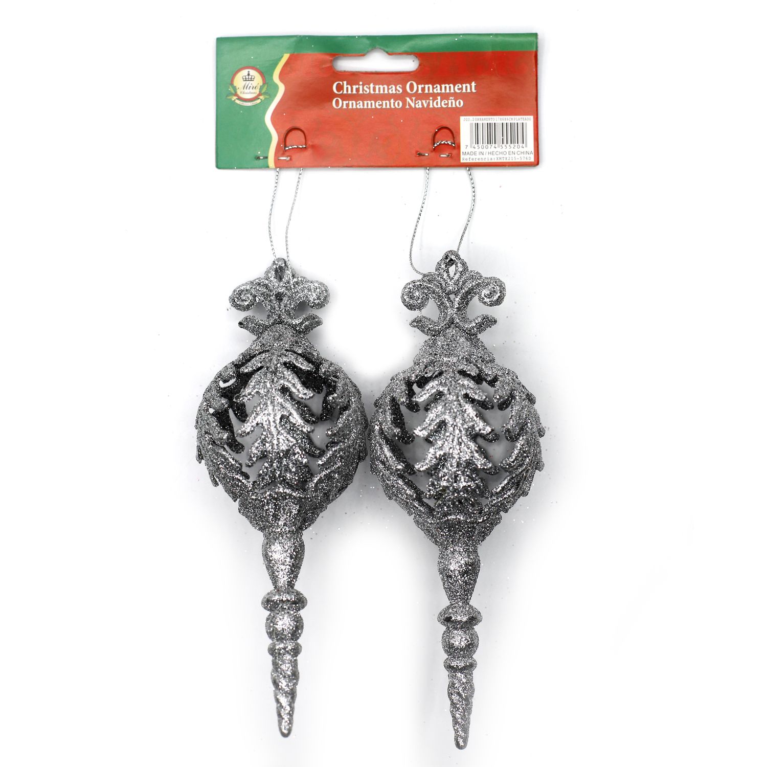 Foto do Produto COLGANTE NAVIDEÑO ADORNO CETRO PLATEADO C/2PZS XMTX215-576D