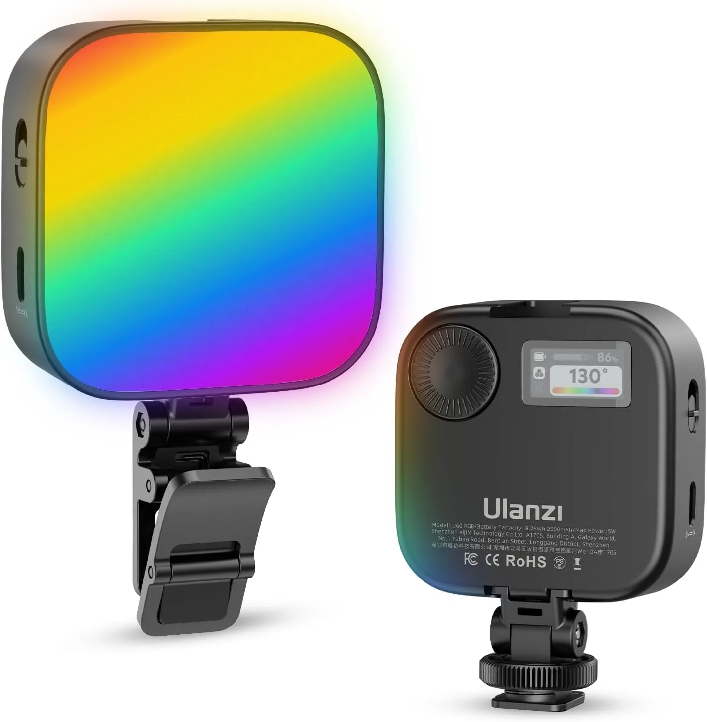 Foto do Produto ULANZI LUZ LED L026GBW1 U60 RGB C/SOPORTE WHITE