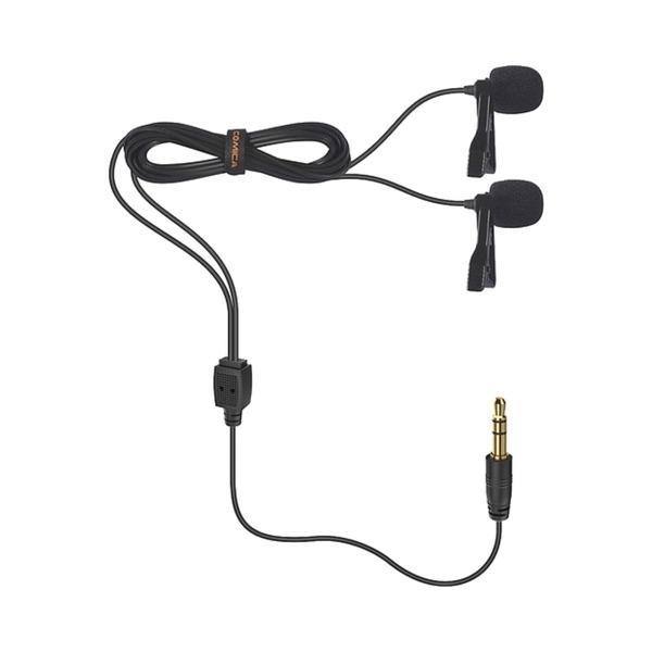 Foto do Produto MICROFONE COMICA LAPELA CVM-D02B DUPLO CABO 6MTS