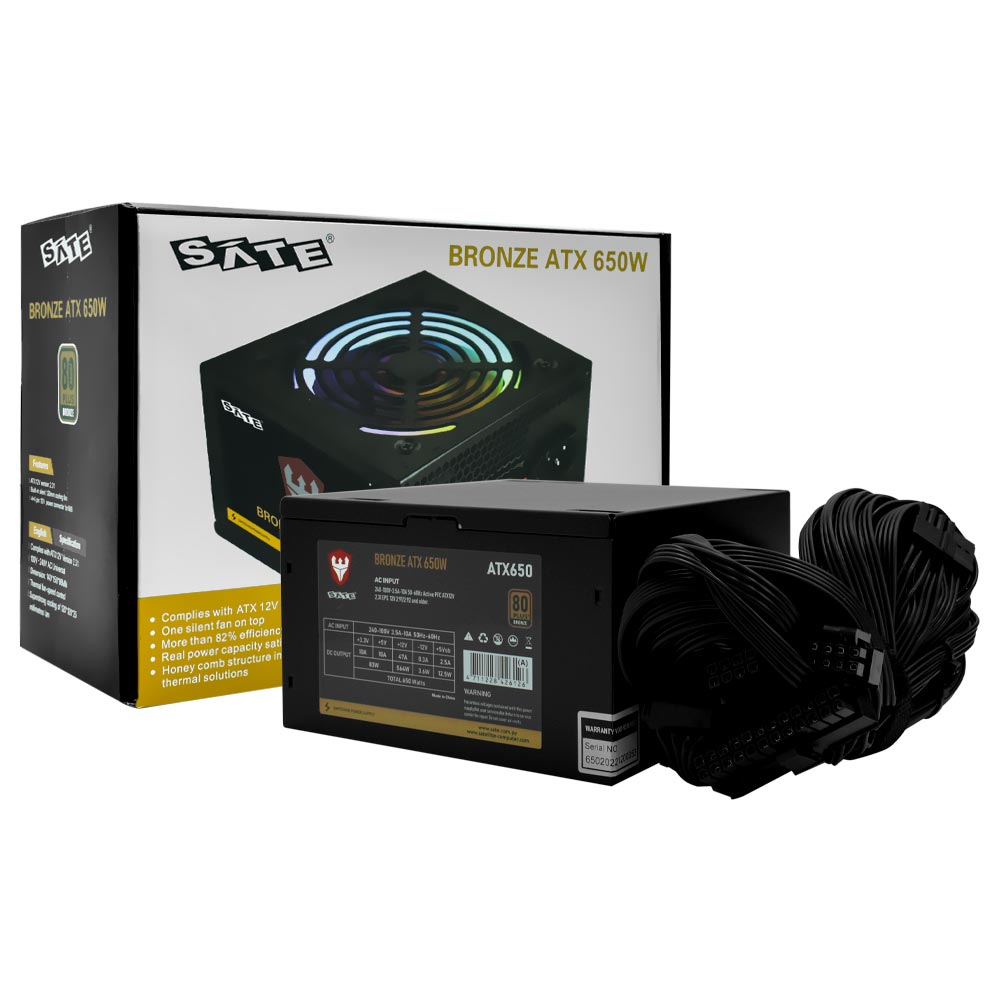 Foto do Produto Fonte de Alimentação Satellite ATX650 650W ATX / Não Modular / 80 Plus Bronze