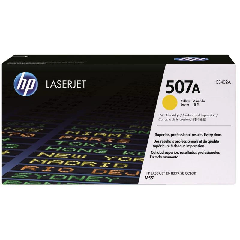 Foto do Produto TONER HP 507A CE402A Amarillo ( Impressora LaserJet Enterprise M551 / MFP 500 / M575 )